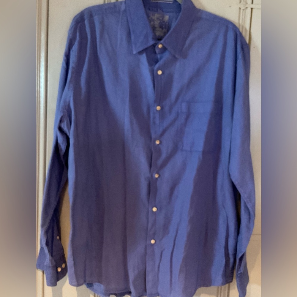 Tasso Elba Men's Casual Blue Button-Down Shirt